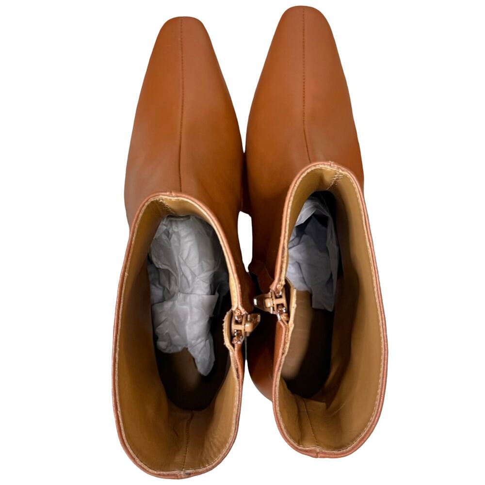 STAUD Wally Tan Nappa Leather Pointed Toe Kitten Heel Ankle Boots Size 39 / 9 - Picture 9 of 14